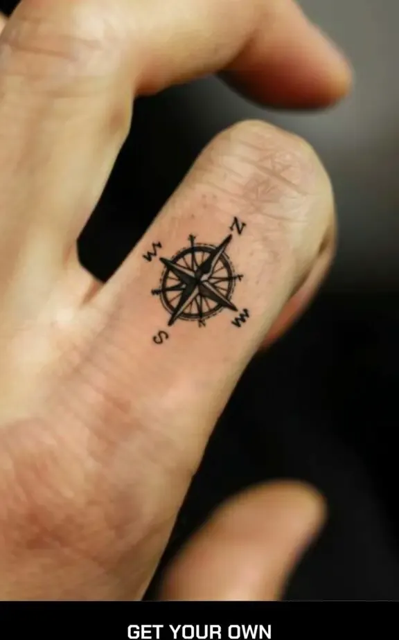 small compass tattoo 
