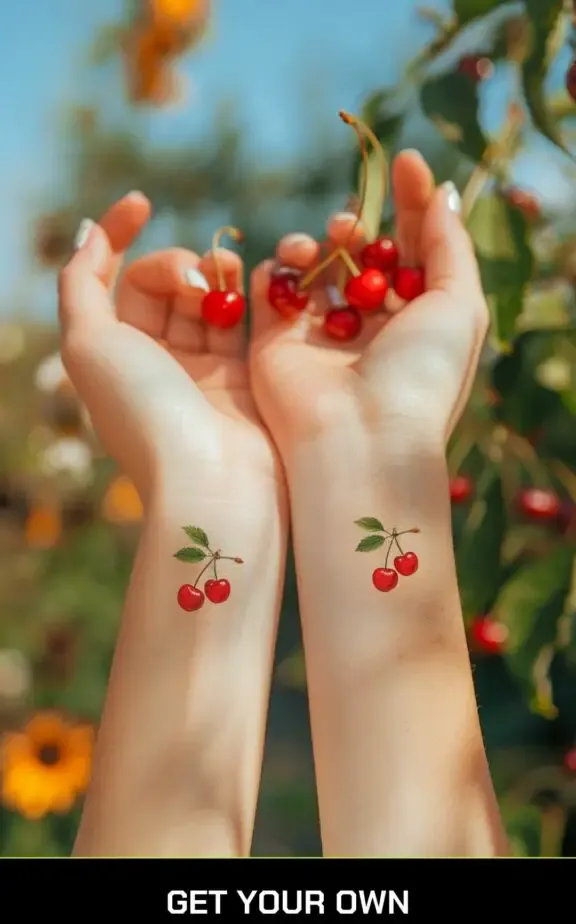 cool cherry tattoo idea