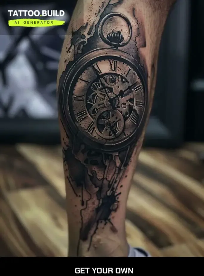 Stunning Clock Tattoo Idea