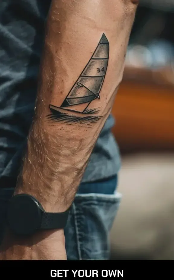 boat beach tattoo idea