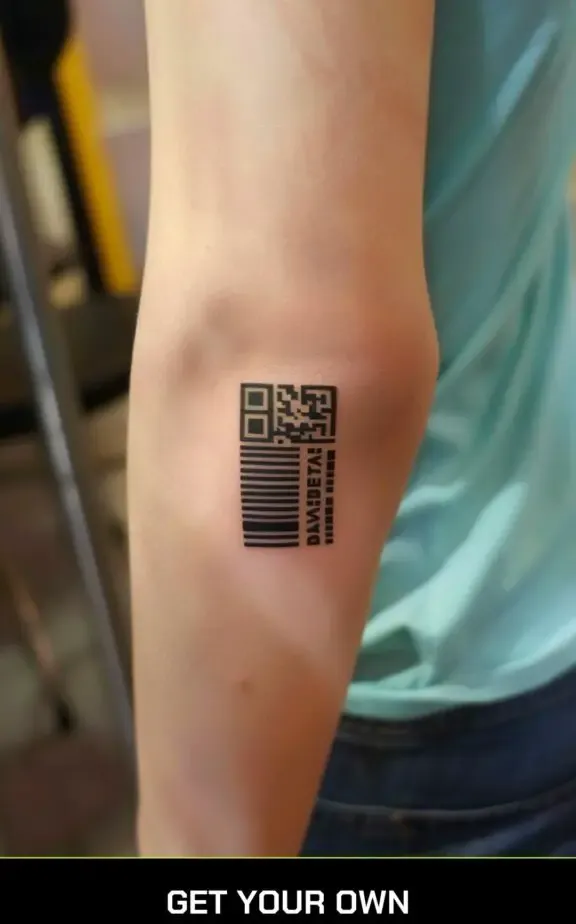 small tattoo designs for men: barcode  tattoo