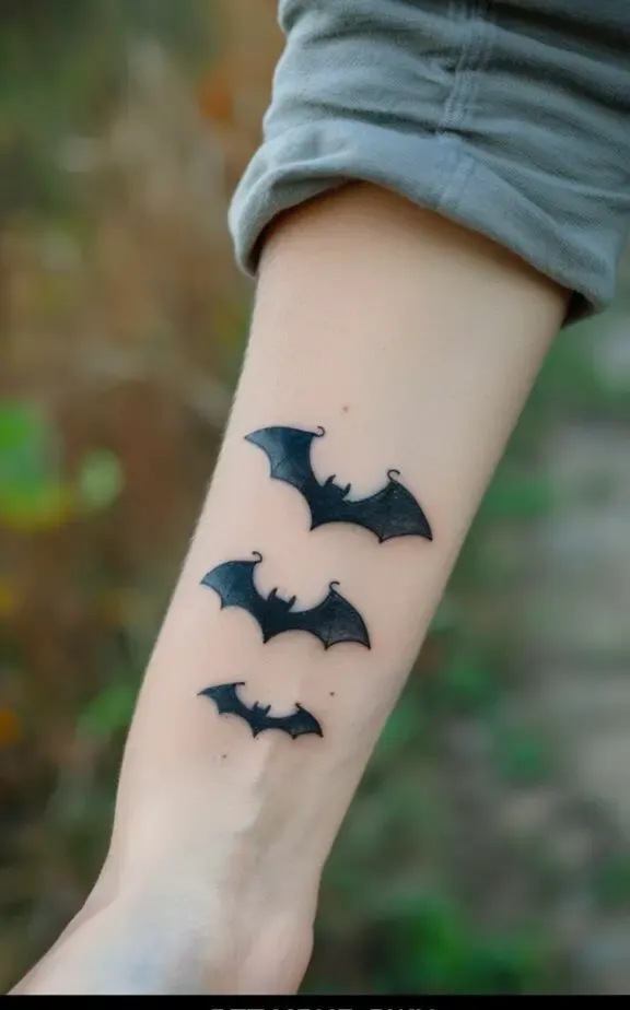 silhouette Bat tattoos design idea for women