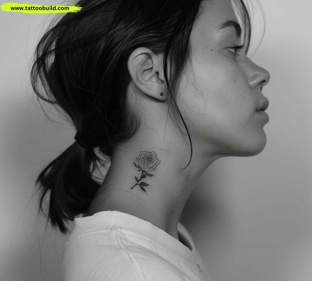 flower neck tattoos for female 