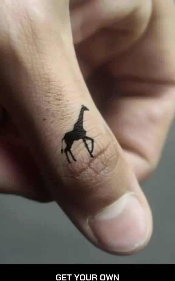 giraffe silhouette tattoo design