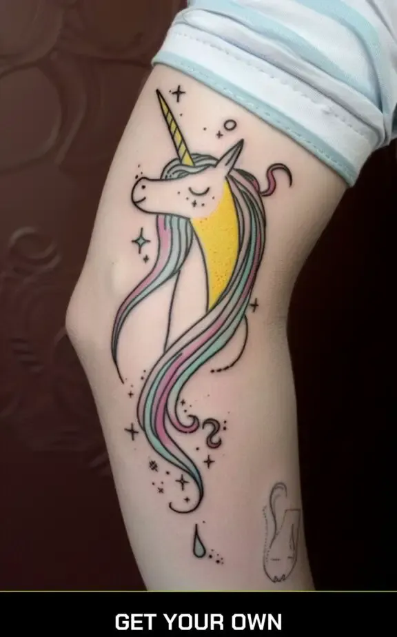 a tattoo of lady rainicorn from adventure time