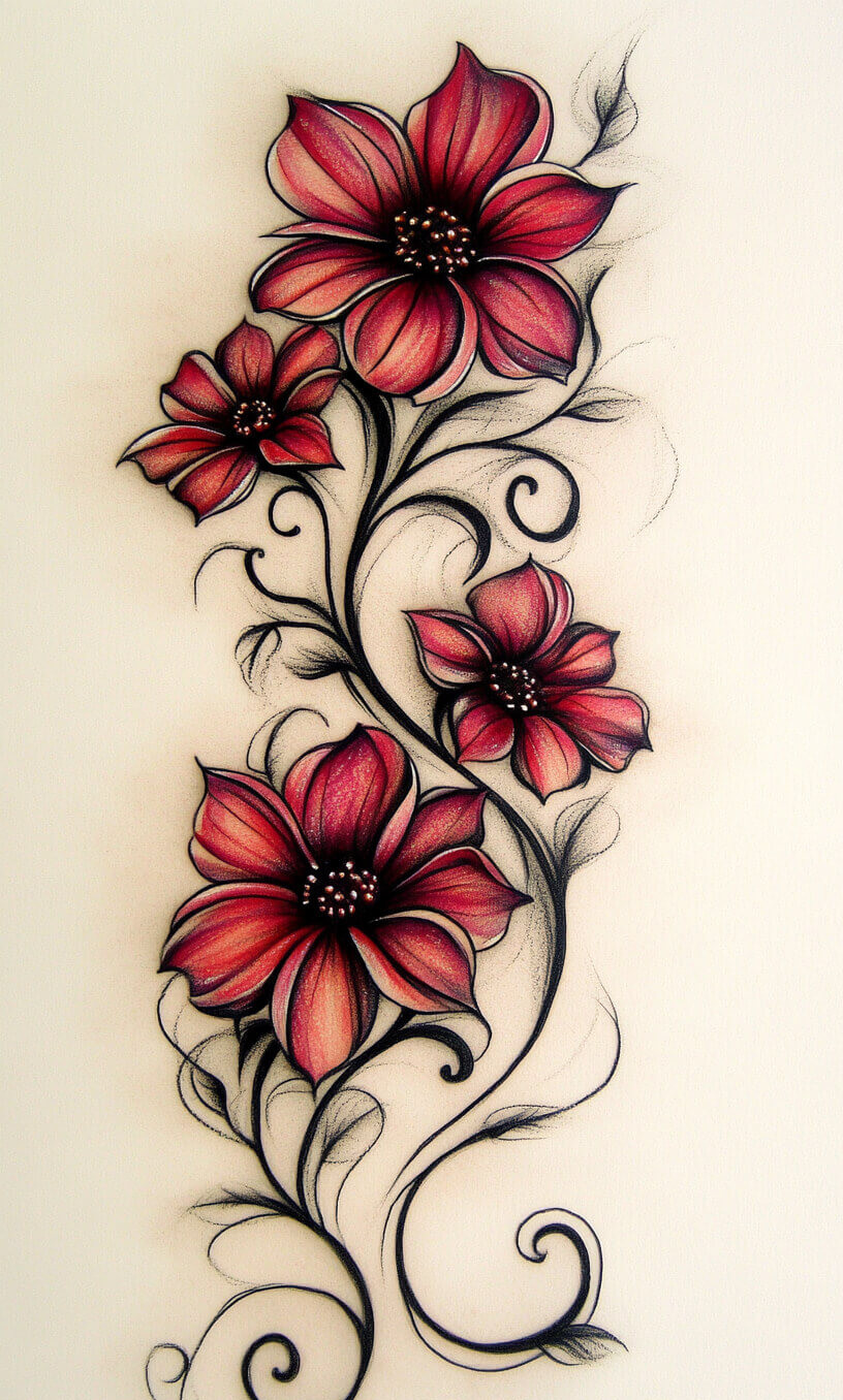 Flower Tattoo Drawings-4