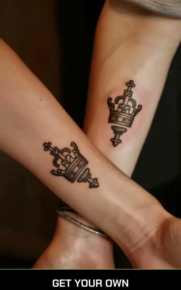 couple crown tattoo idea