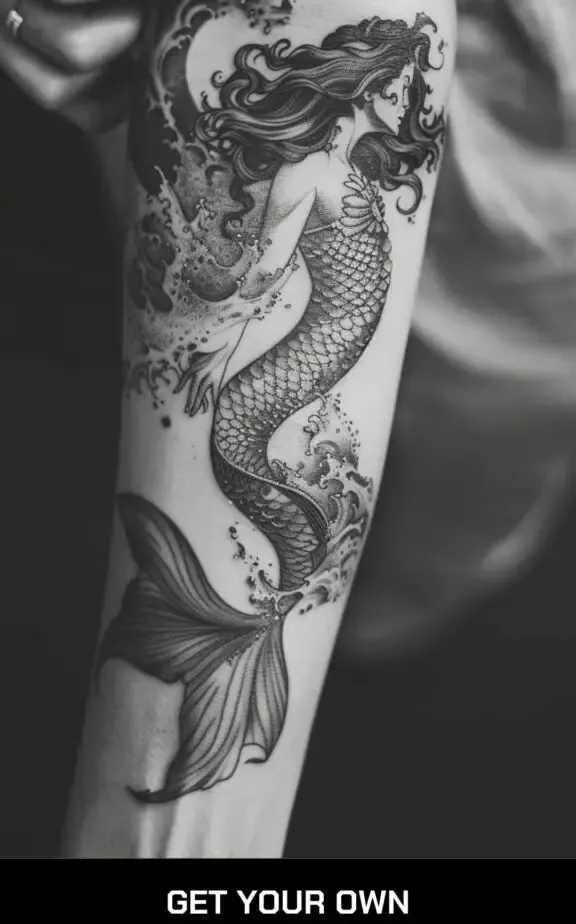 mermaid ocean tattoo idea