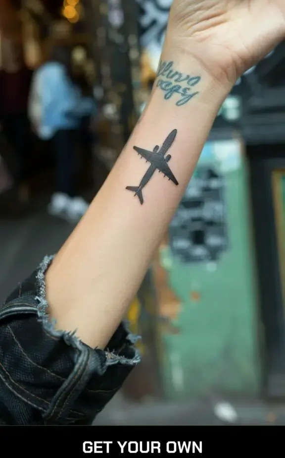 airplane travel tattoo idea