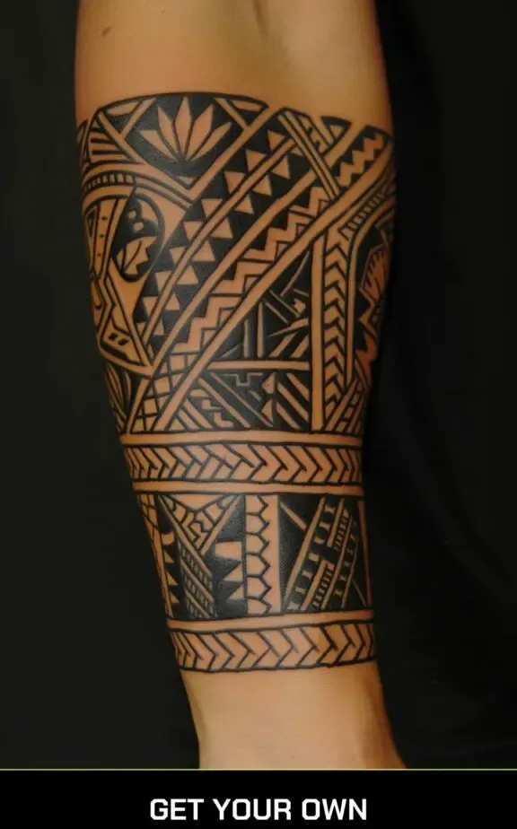 Polynesian blackwork tattoo design