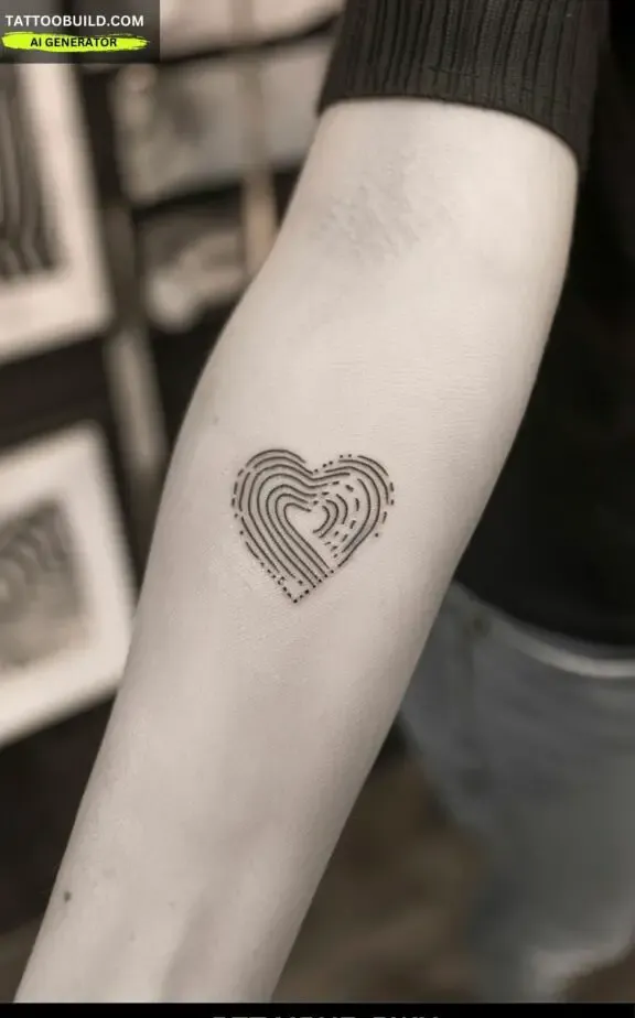 Finger print heart tattoos for women