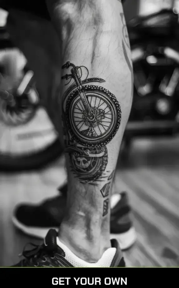 motorcycle wheel tattoo