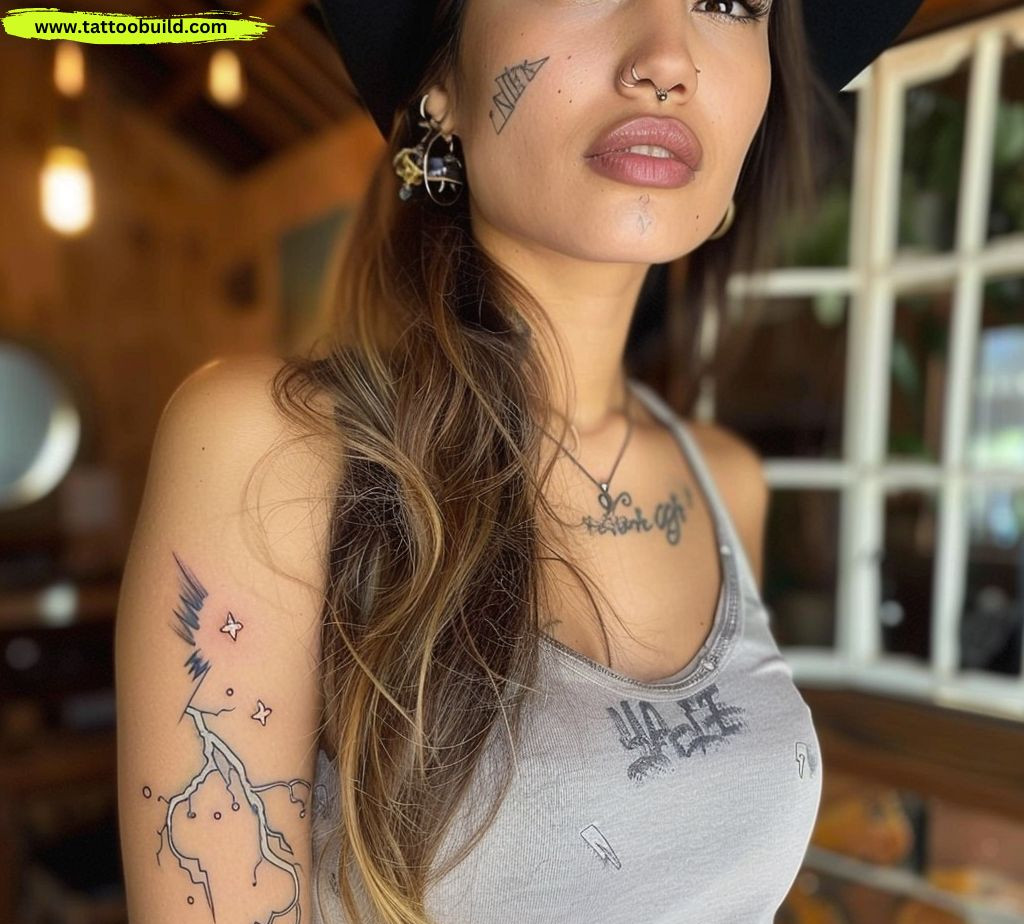 lightening arm tattoo for women