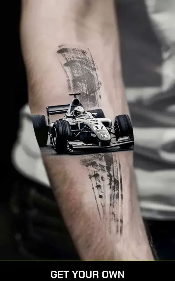 racing car tattoo idea