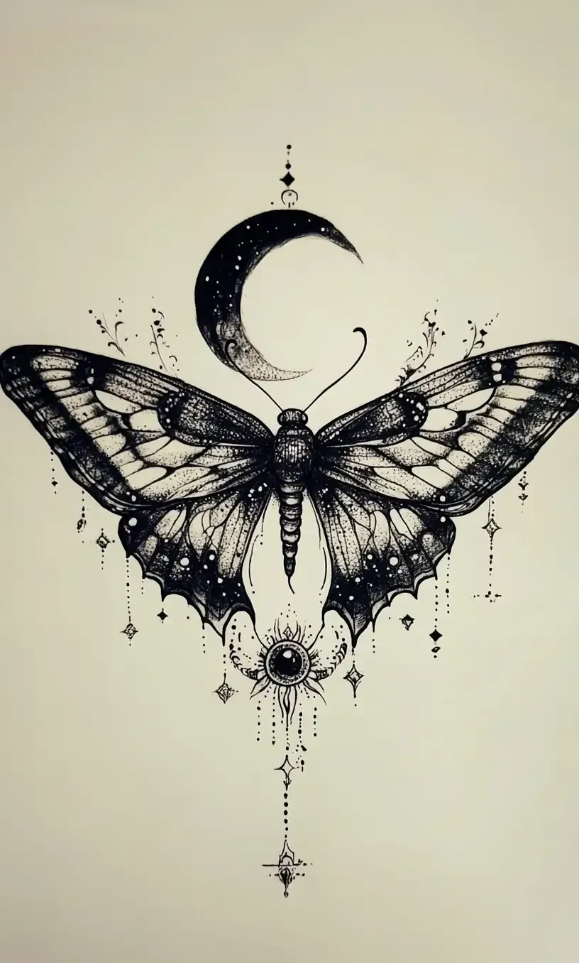 Moth Tattoo Drawings-5