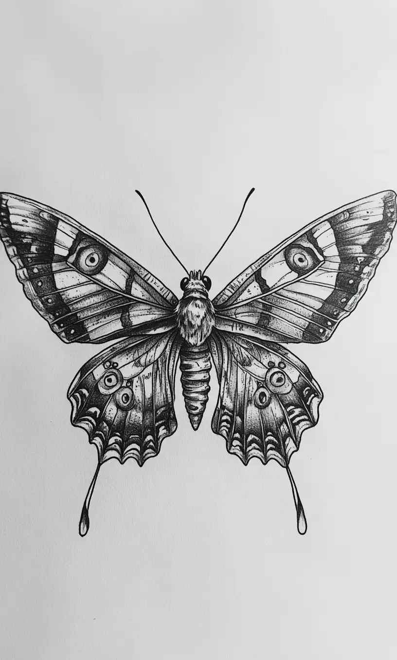 Moth Tattoo Drawings-6