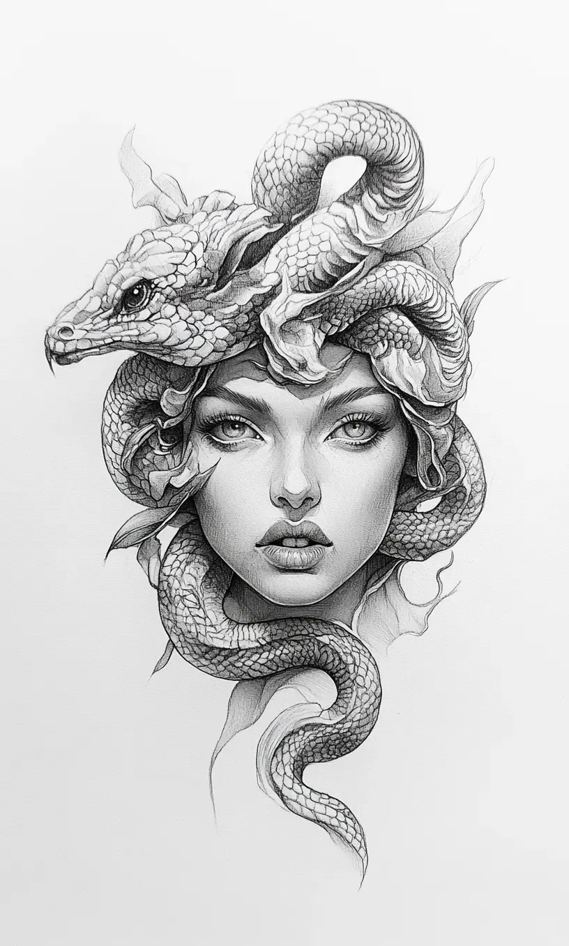 Drawing Medusa Tattoo-18