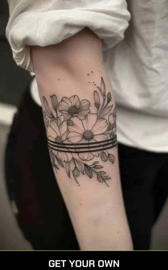 blackwork armband tattoo