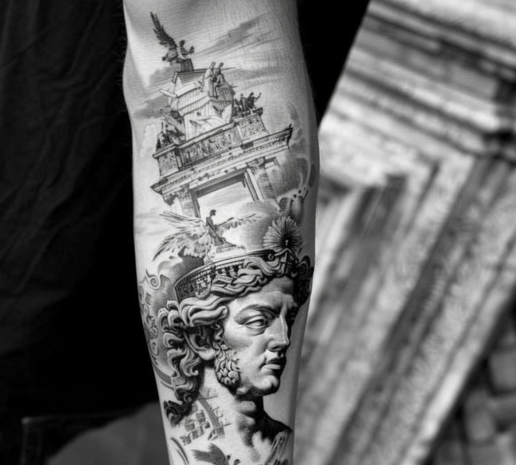 inner arm tattoo for men