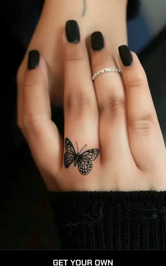 butterfly finger tattoo
