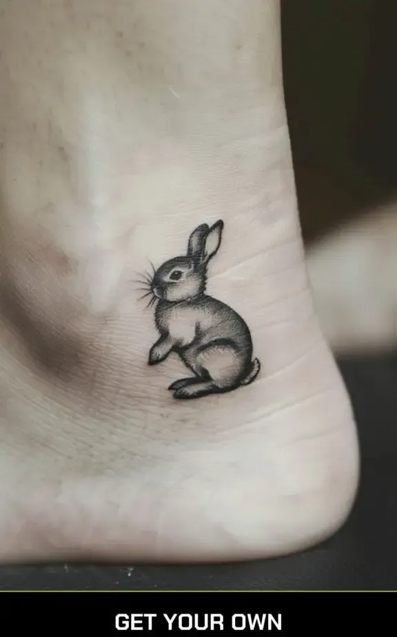 silhouette bunny tattoo idea