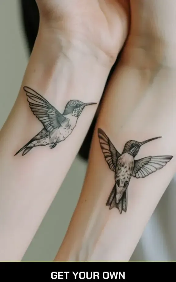 humming bird couple tattoo