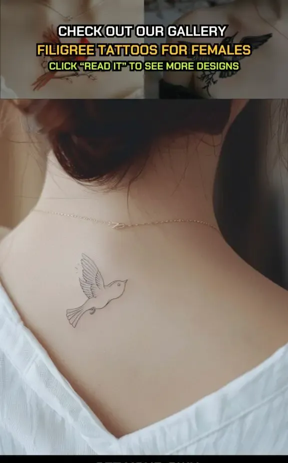 dove bird tattoo on neck female