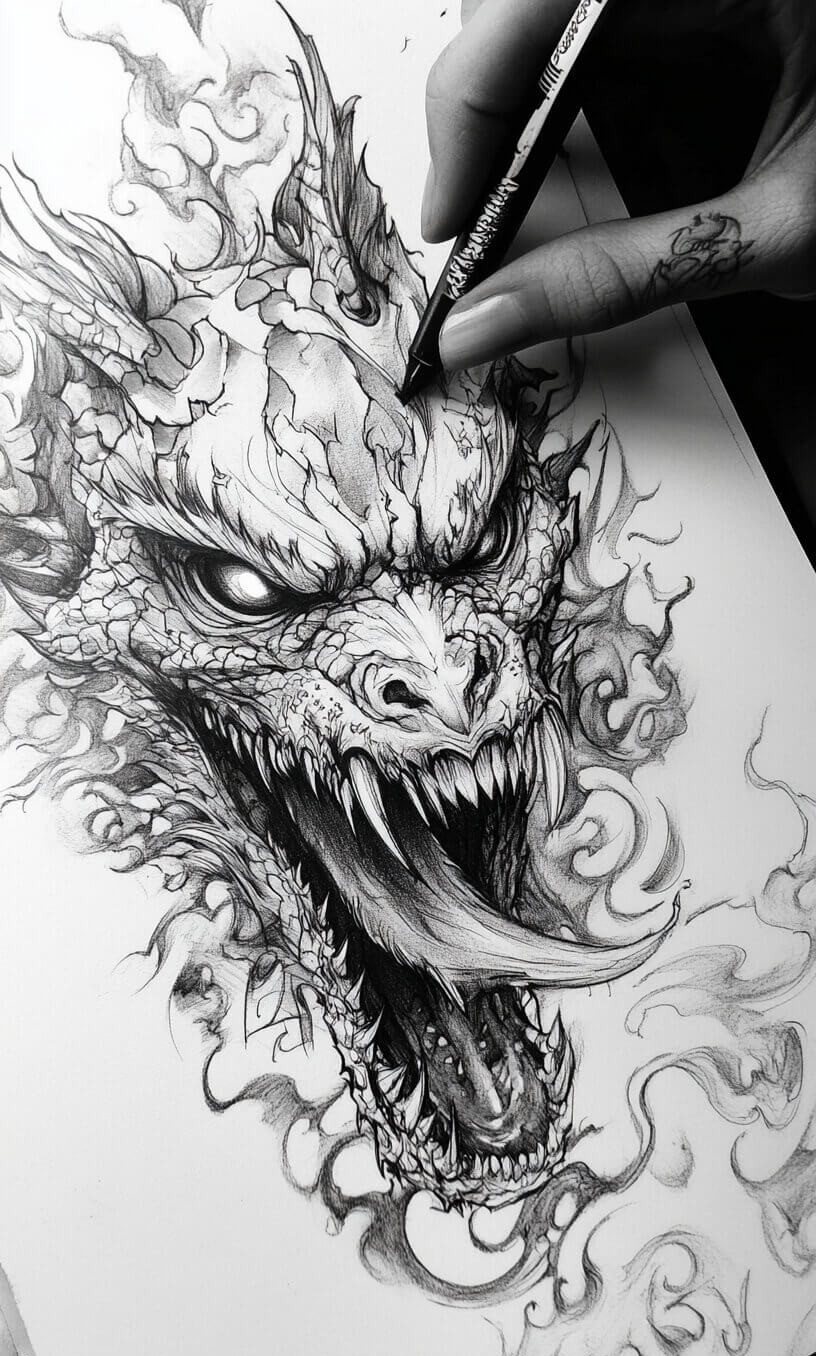 Gothic Tattoo Drawings-30