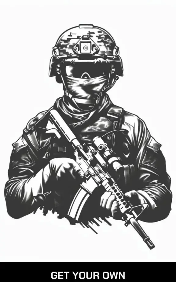 modern warrior tattoo idea