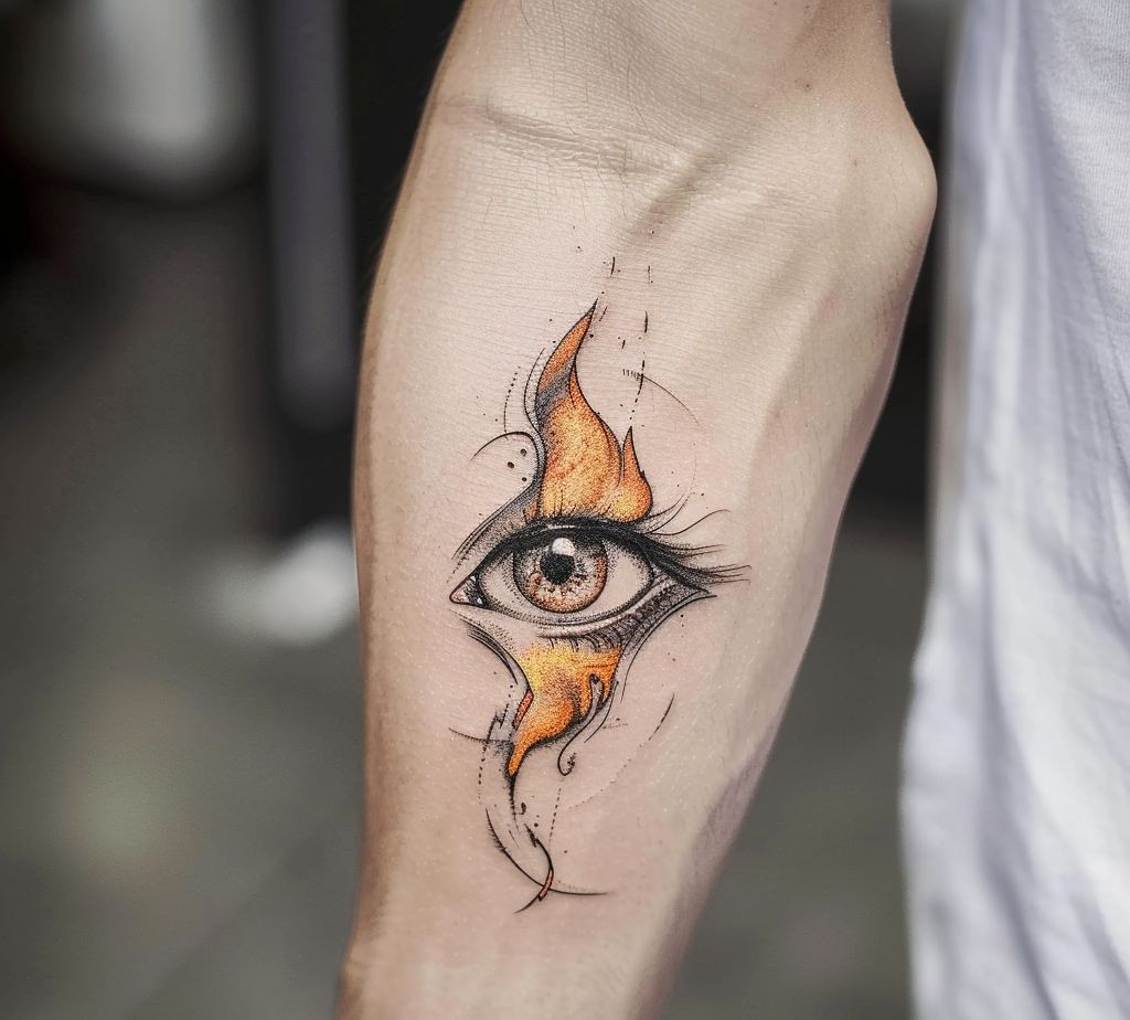fire eye tattoo