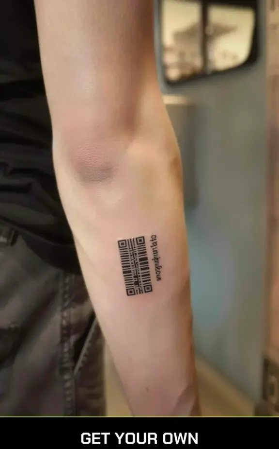 small tattoo designs for men: barcode  tattoo