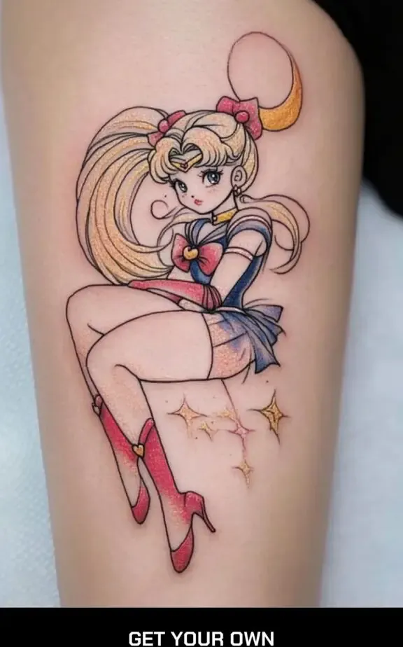 sailor moon anime tattoo