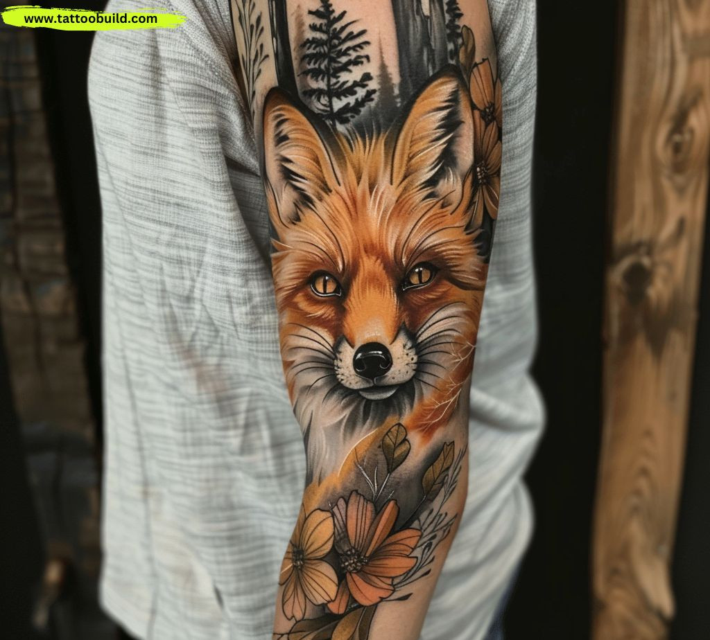 fox sleeve tattoo