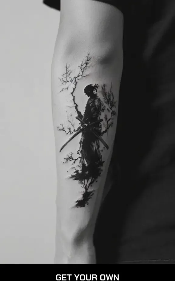 minimalist samurai tattoo