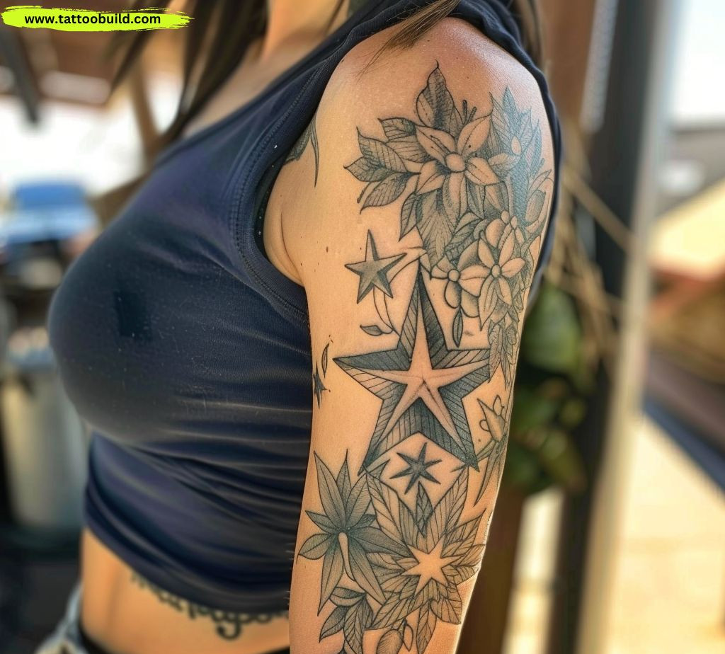 star sleeve tattoo for women