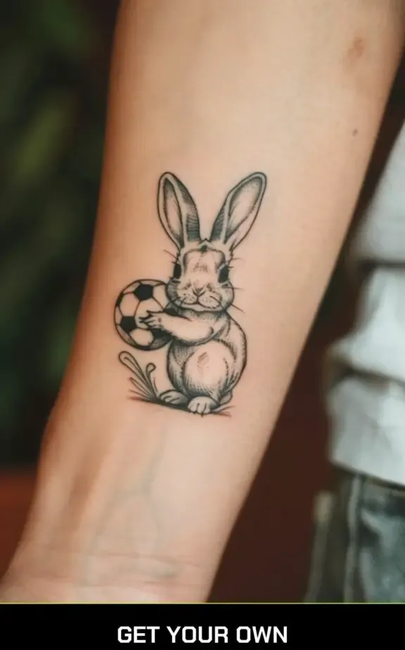 minimalist rabbit tattoo