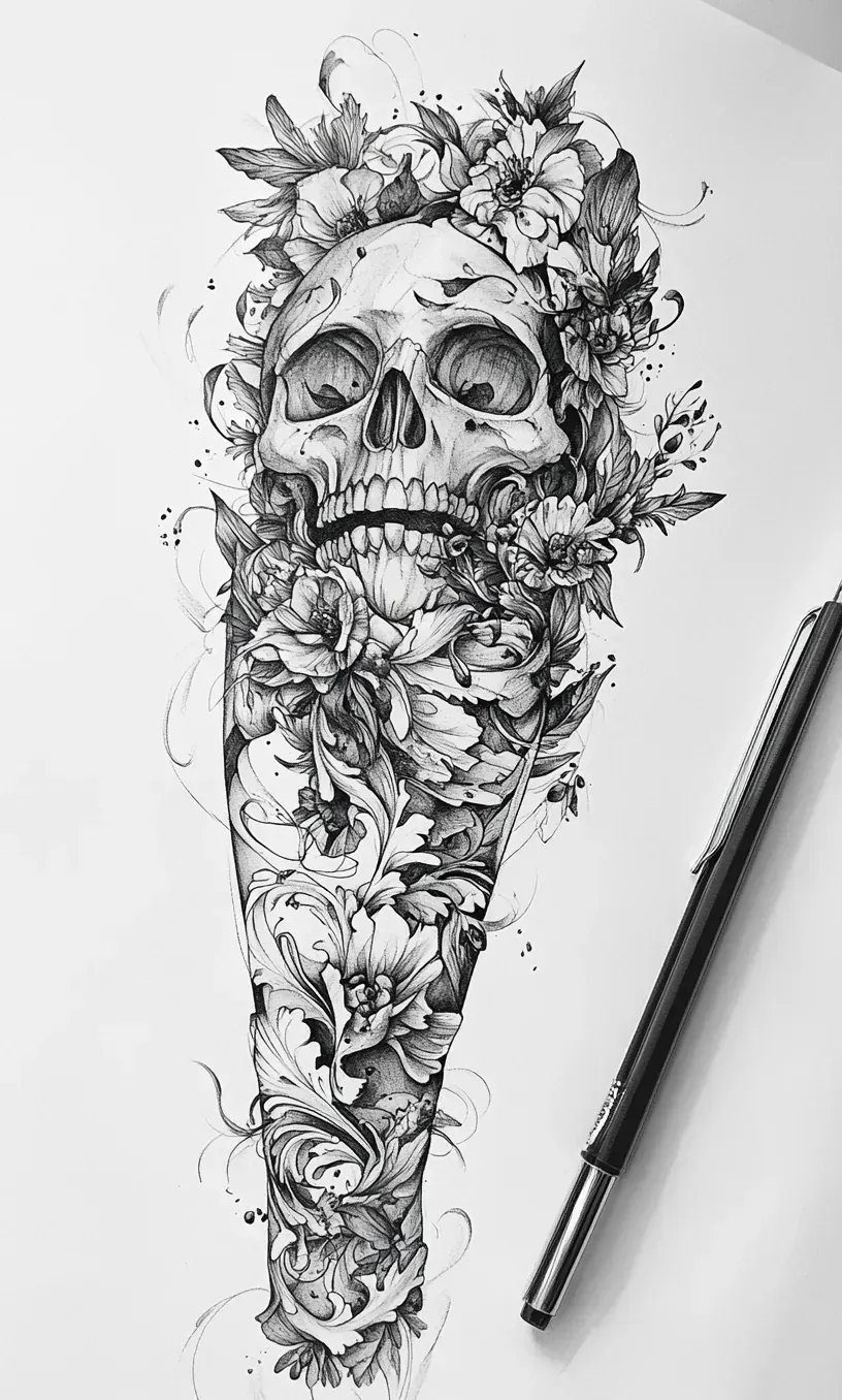 Leg Sleeve Tattoo Drawings-22