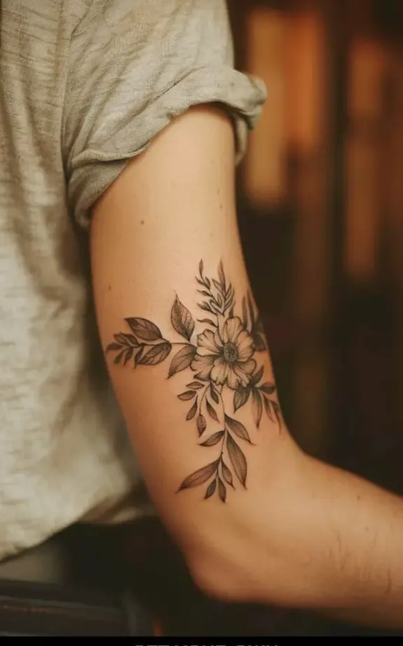 Womens tattoo back of the arm