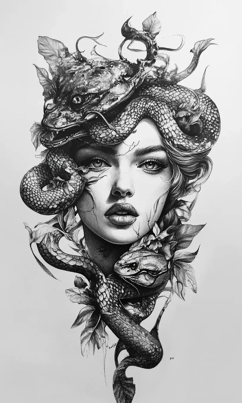 Drawing Medusa Tattoo-1