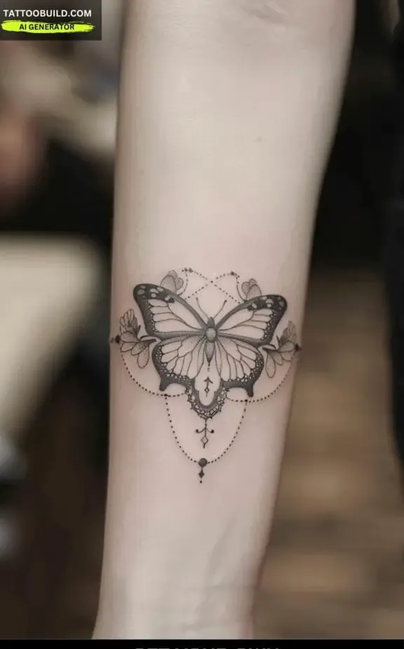 butterfly bracelet tattoo for female 