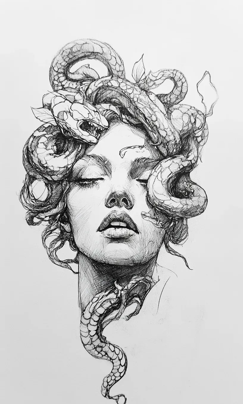 Drawing Medusa Tattoo-23