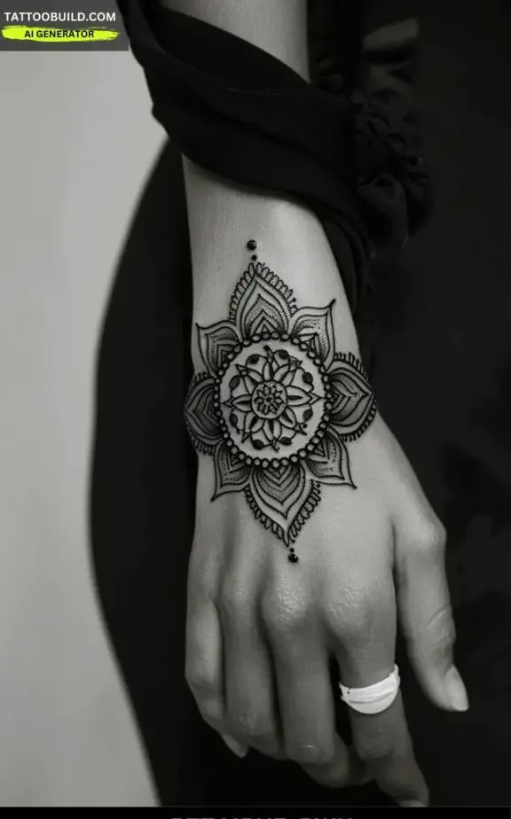 mandala feminine bracelet tattoo