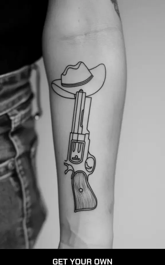 cowboy revolver tattoo