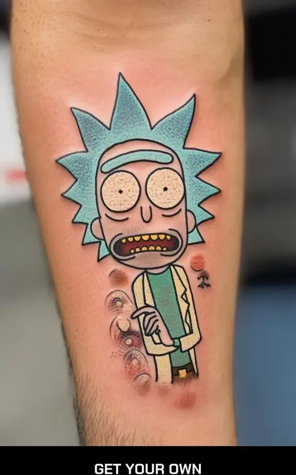 Rick and morty anime tattoo