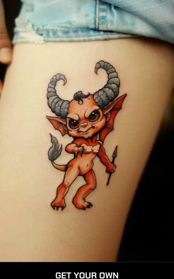 cute devil demon tattoo