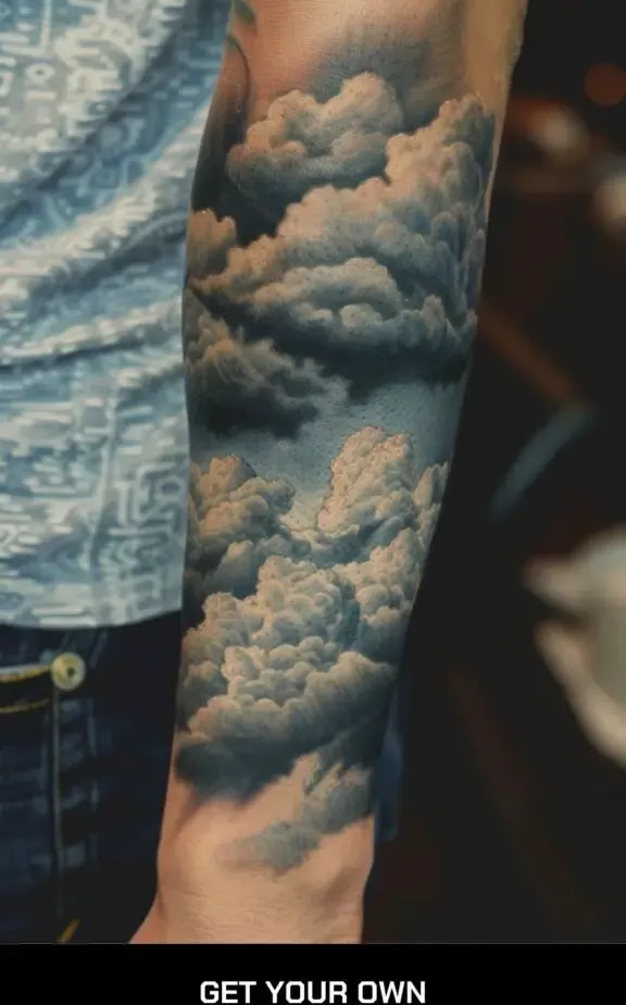 realistic cloud tattoo