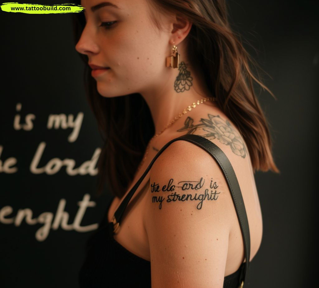quote classy shoulder tattoo for women