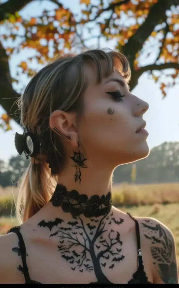 Chest Bat tattoos design idea