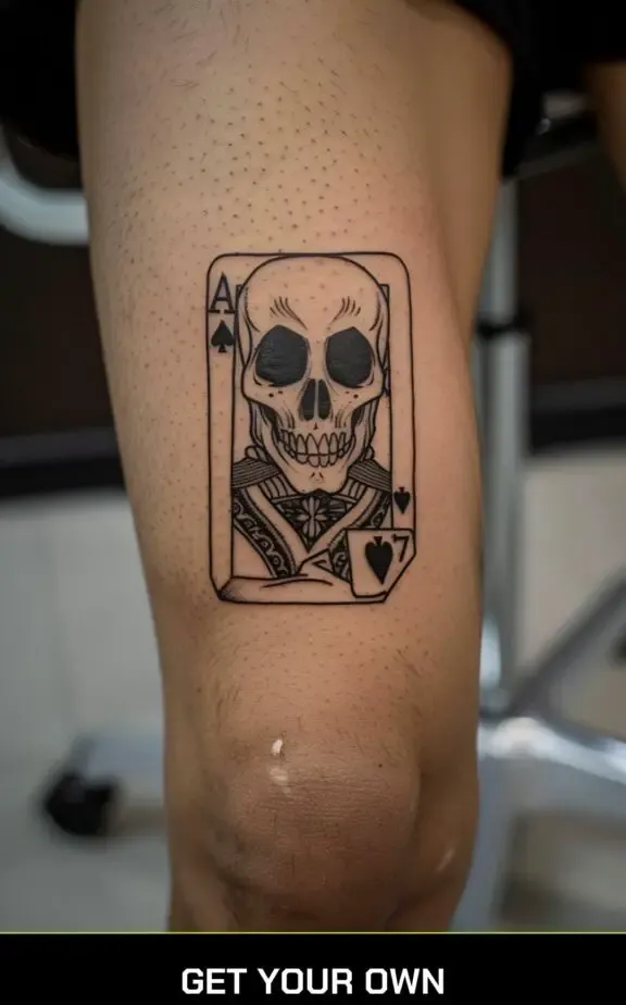 skull and ace card tattoo