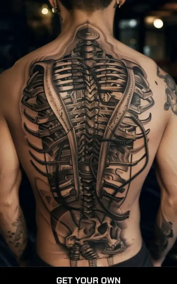 biomechanical back tattoo